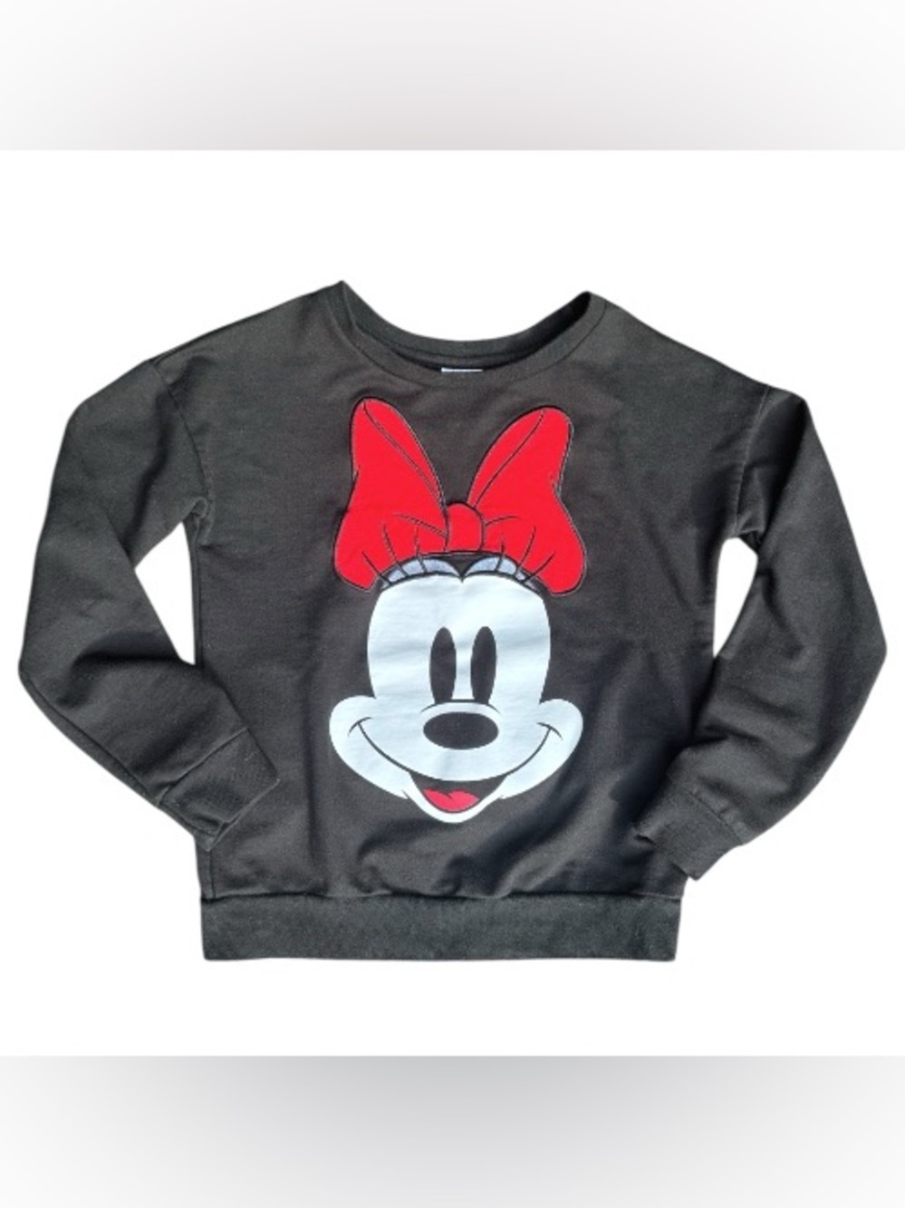 Disney Store - Girl’s Black Minnie Mouse Black Crewneck Sweatshirt Size XXS